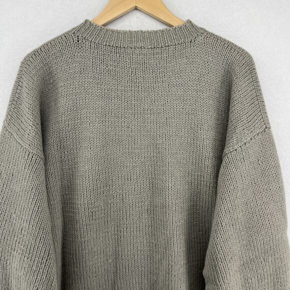 ACA Sweater Mens S 100% Wool Hand Knit Pullover Jumper Brown VTG 80s - Picture 7 of 14